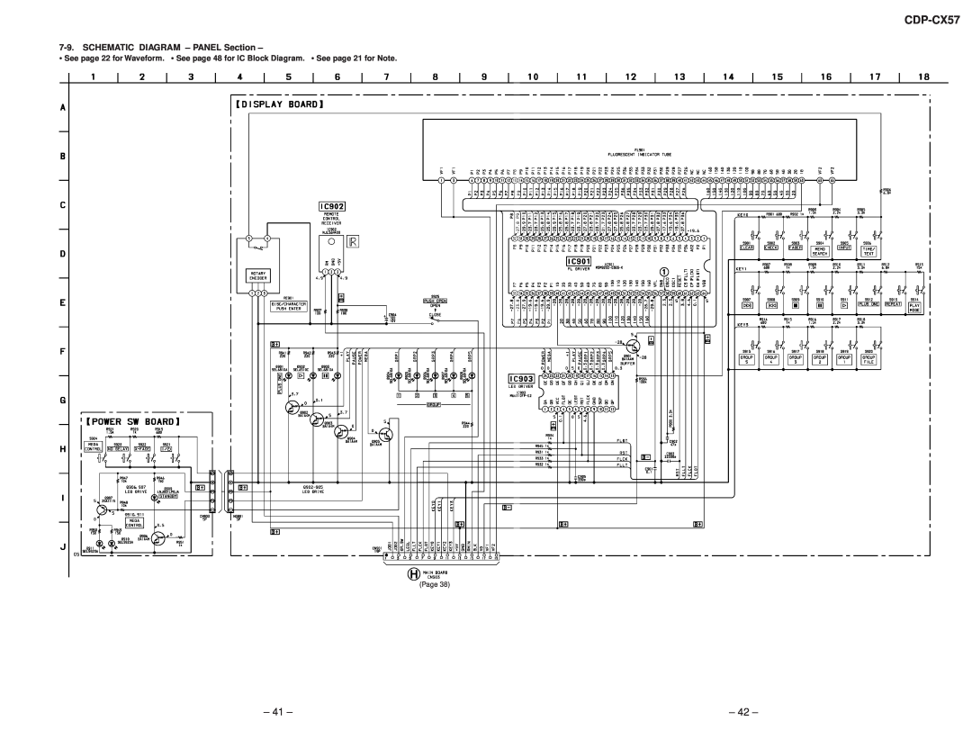 Technicolor - Thomson CDP-CX57 service manual SCHEMATIC DIAGRAM - PANEL Section 
