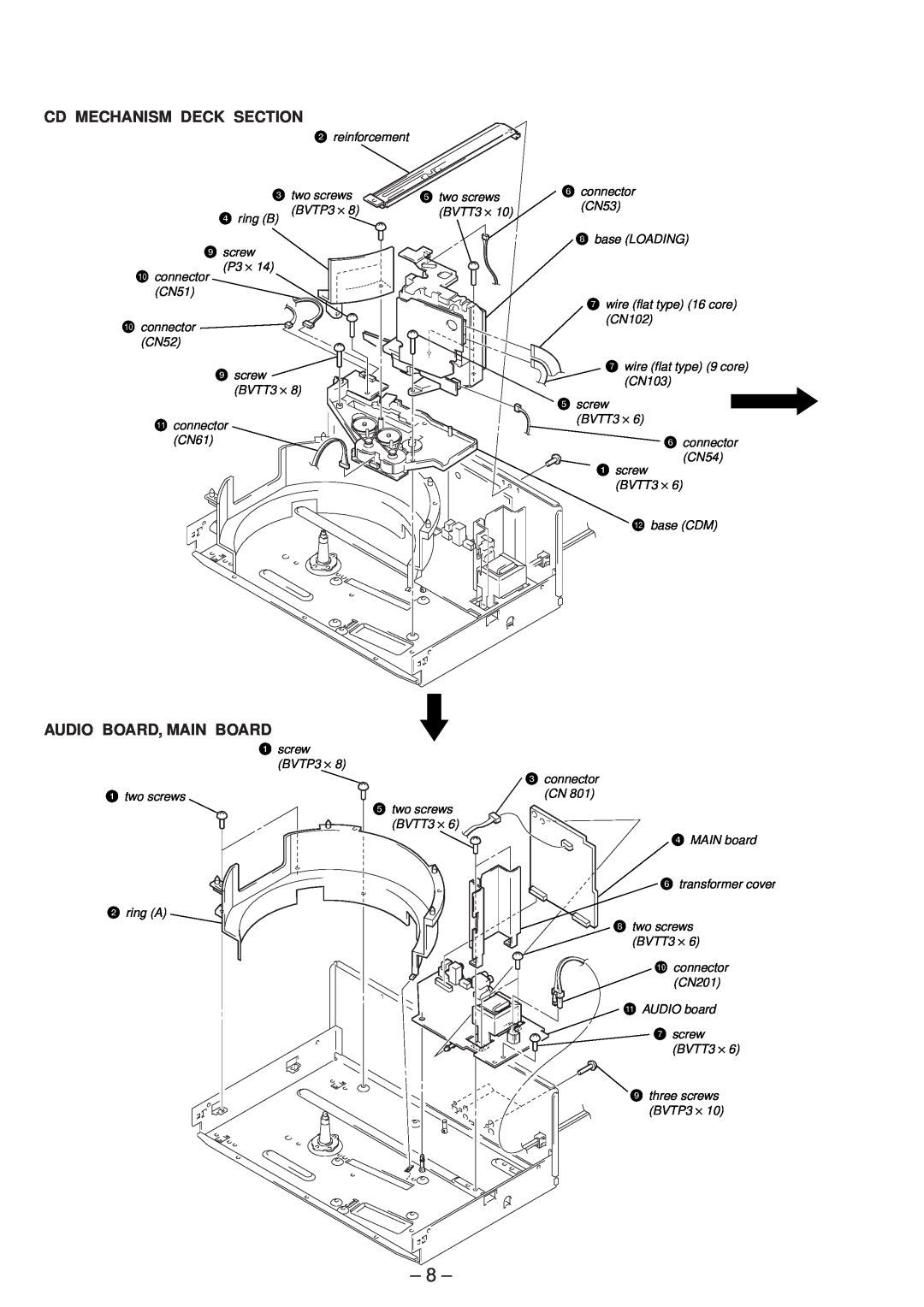 Technicolor - Thomson CDP-CX57 service manual Cd Mechanism Deck Section, Audio Board, Main Board 