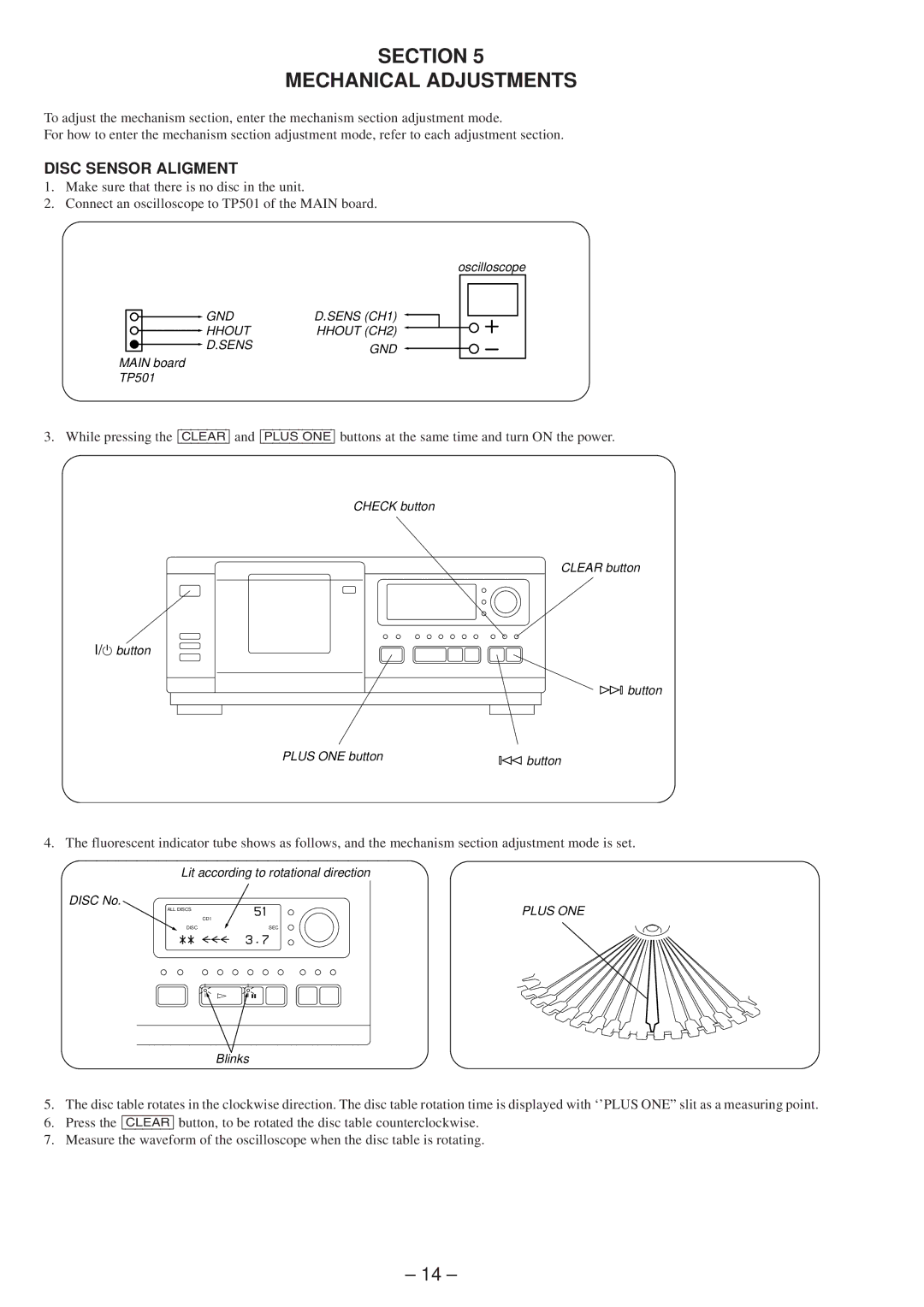 Technicolor - Thomson CDP-CX57 service manual Section Mechanical Adjustments, Disc Sensor Aligment 