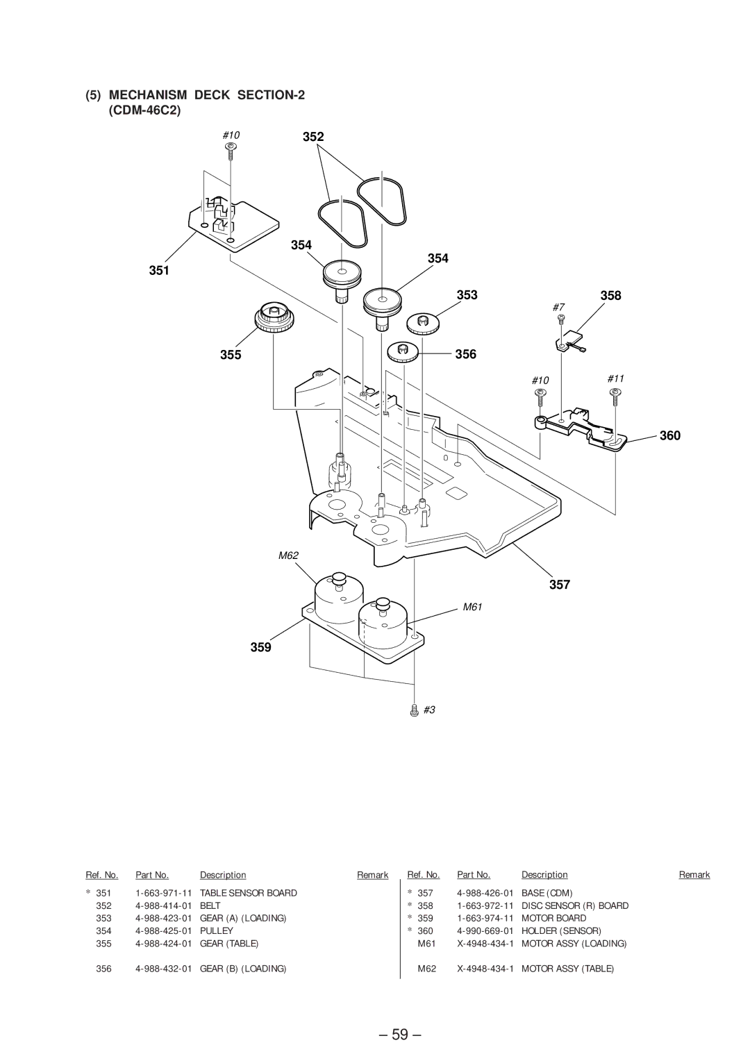 Technicolor - Thomson CDP-CX57 service manual 354 351 355, 359 354 353358 356, 360 357 