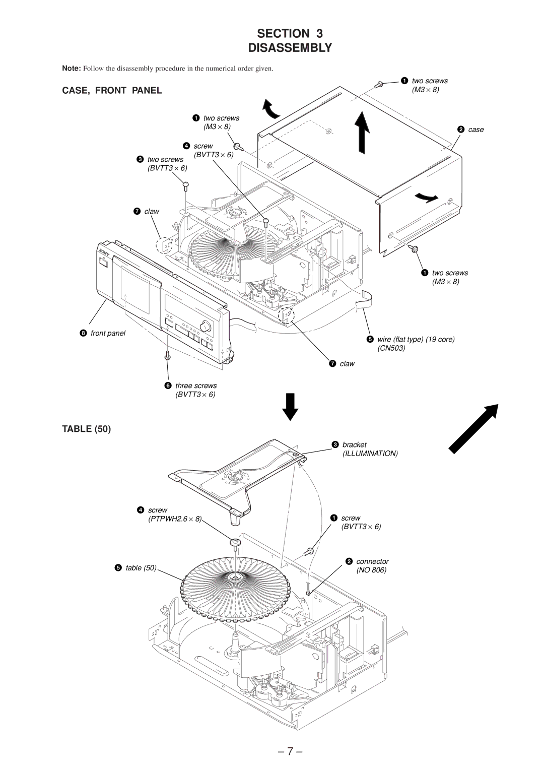 Technicolor - Thomson CDP-CX57 service manual Section Disassembly, CASE, Front Panel 