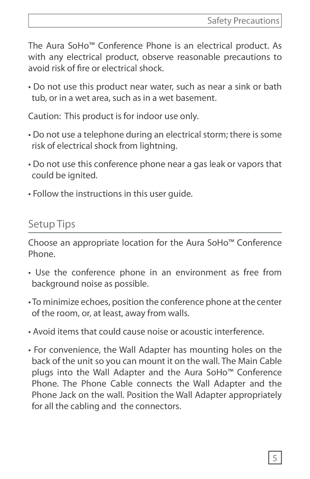 Technicolor - Thomson CP-2016-007 manual Setup Tips, Safety Precautions 