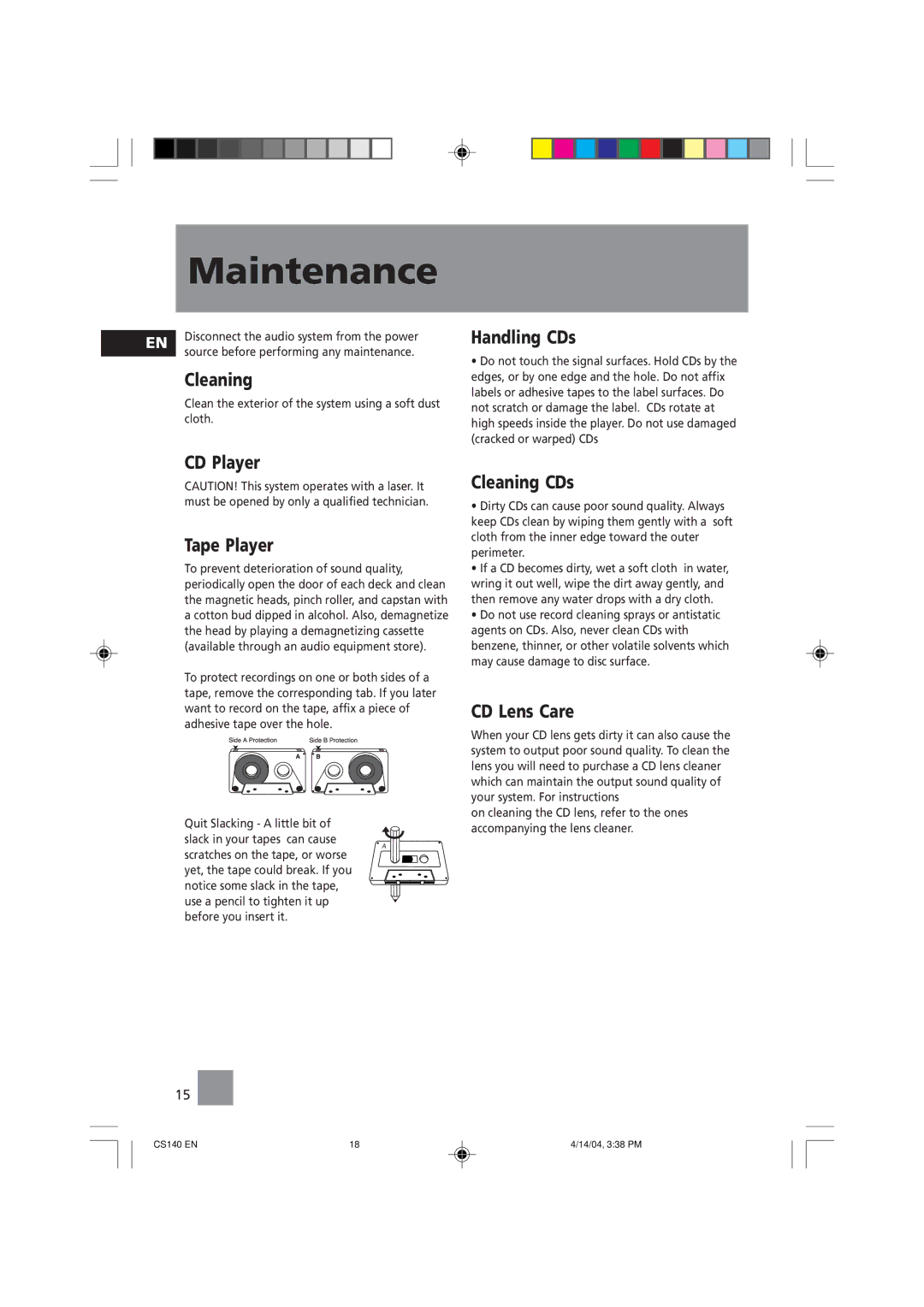 Technicolor - Thomson CS140 user service Maintenance 