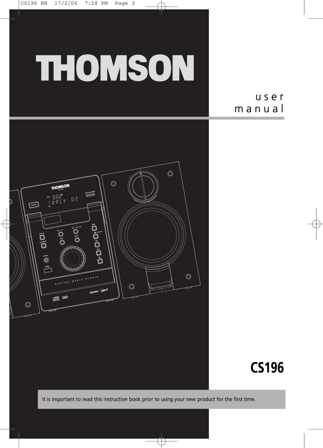 Technicolor - Thomson user manual u s e r m a n u a l, CS196 EN 17/2/06 728 PM Page 