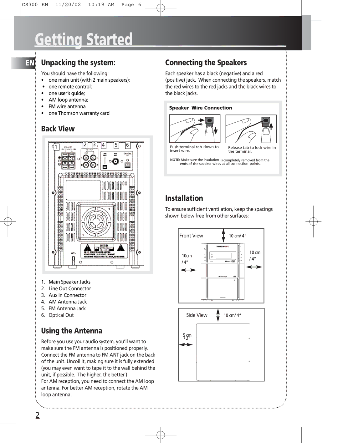 Technicolor - Thomson CS300 manual Getting Started 