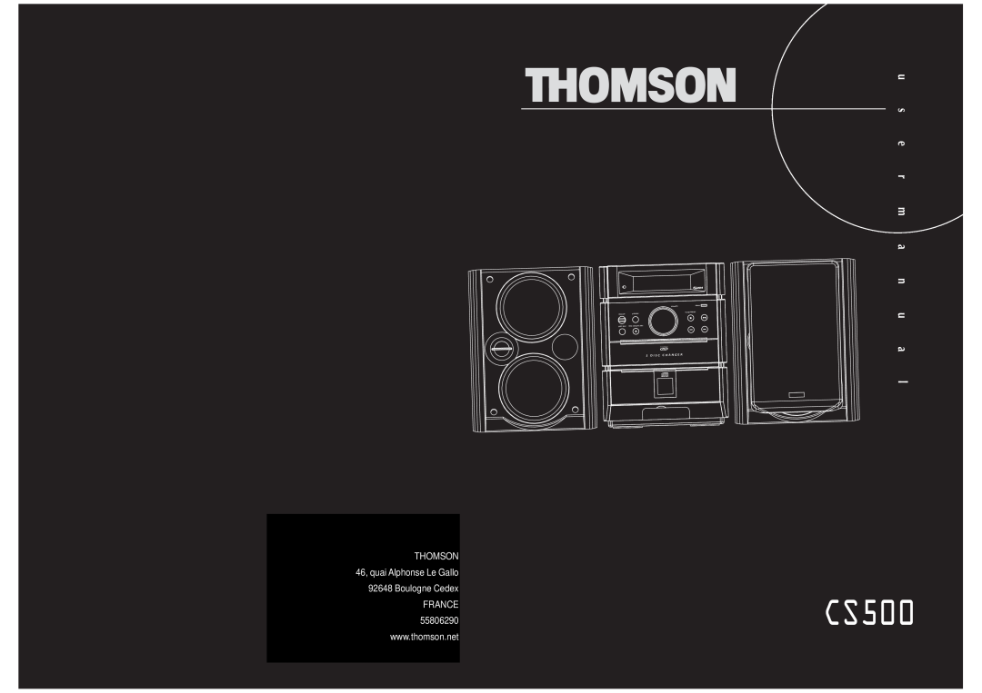Technicolor - Thomson CS500 user manual u s e r m a n u a l, THOMSON 46, quai Alphonse Le Gallo, Boulogne Cedex FRANCE 