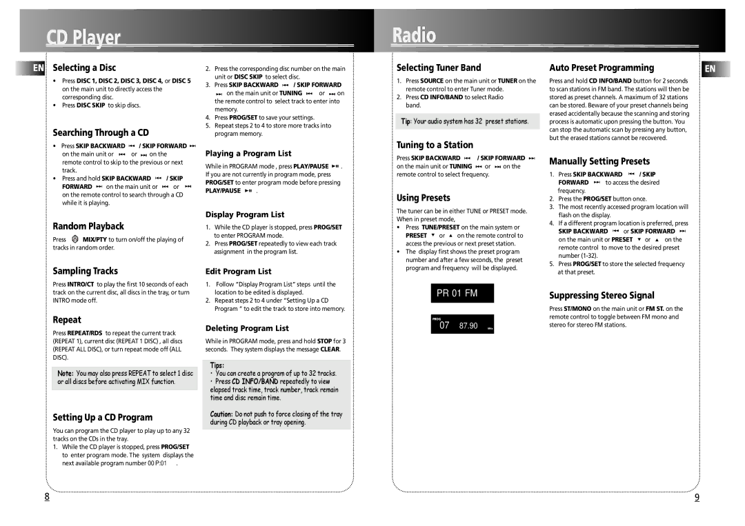 Technicolor - Thomson CS500 user manual Radio 