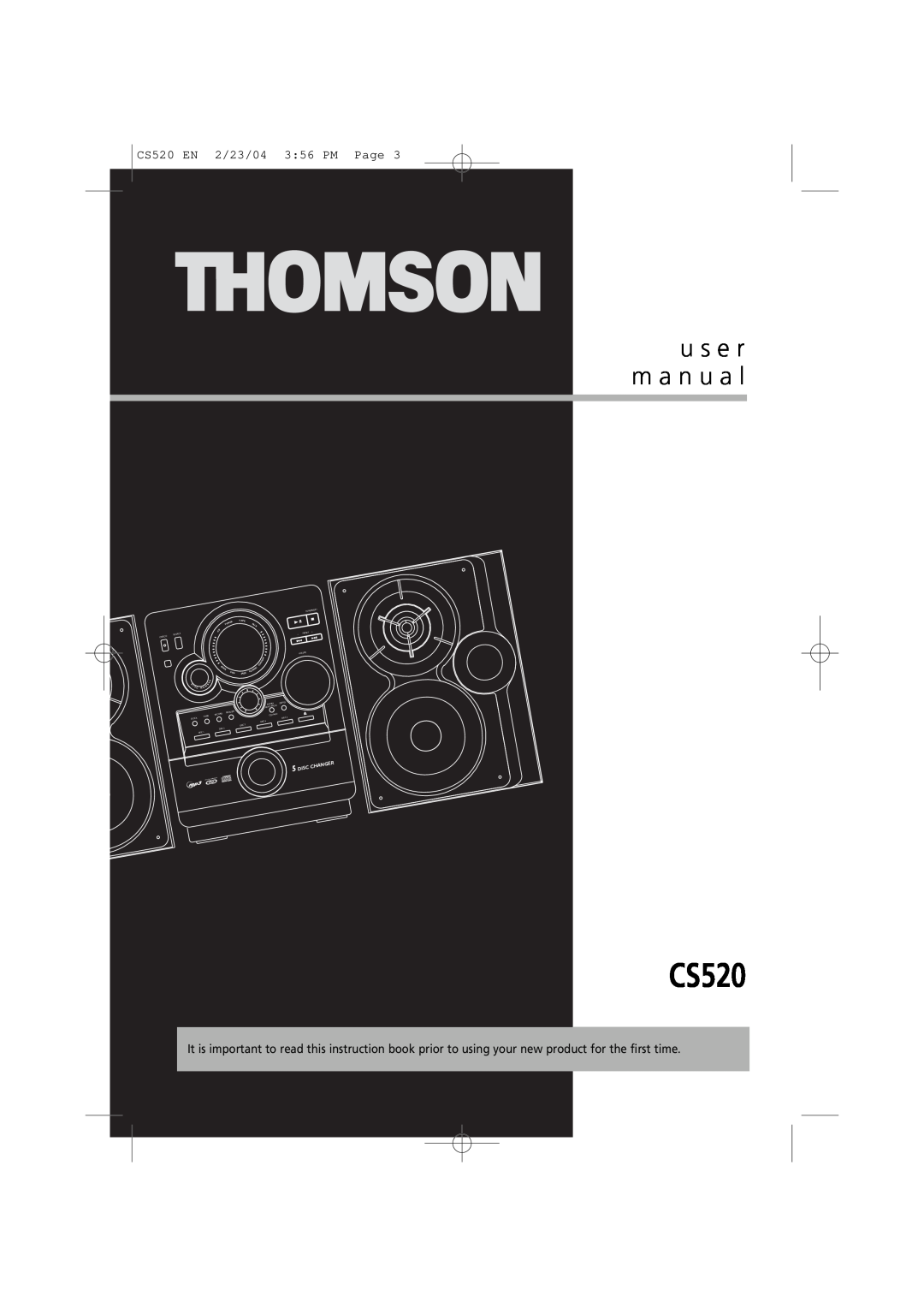 Technicolor - Thomson u s e r m a n u a l, CS520 EN 2/23/04 3 56 PM Page, Ange, C Ch, 5DIS, Tune/Preset, Tape, Volume 