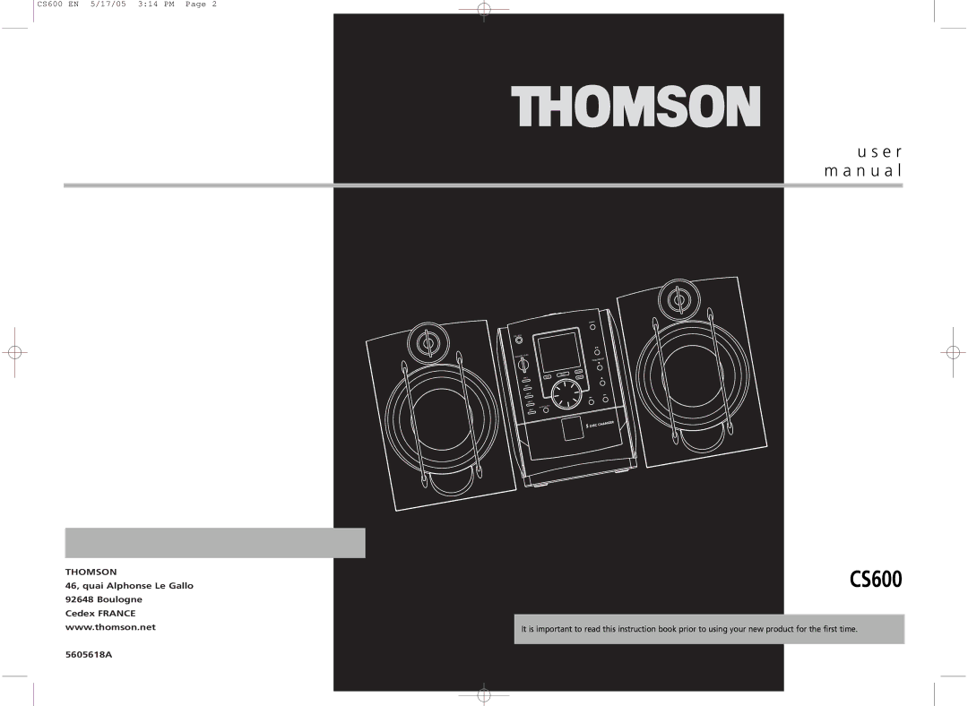 Technicolor - Thomson CS600 user manual 