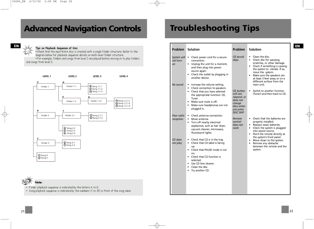 Technicolor - Thomson CS606 user manual Troubleshooting Tips 