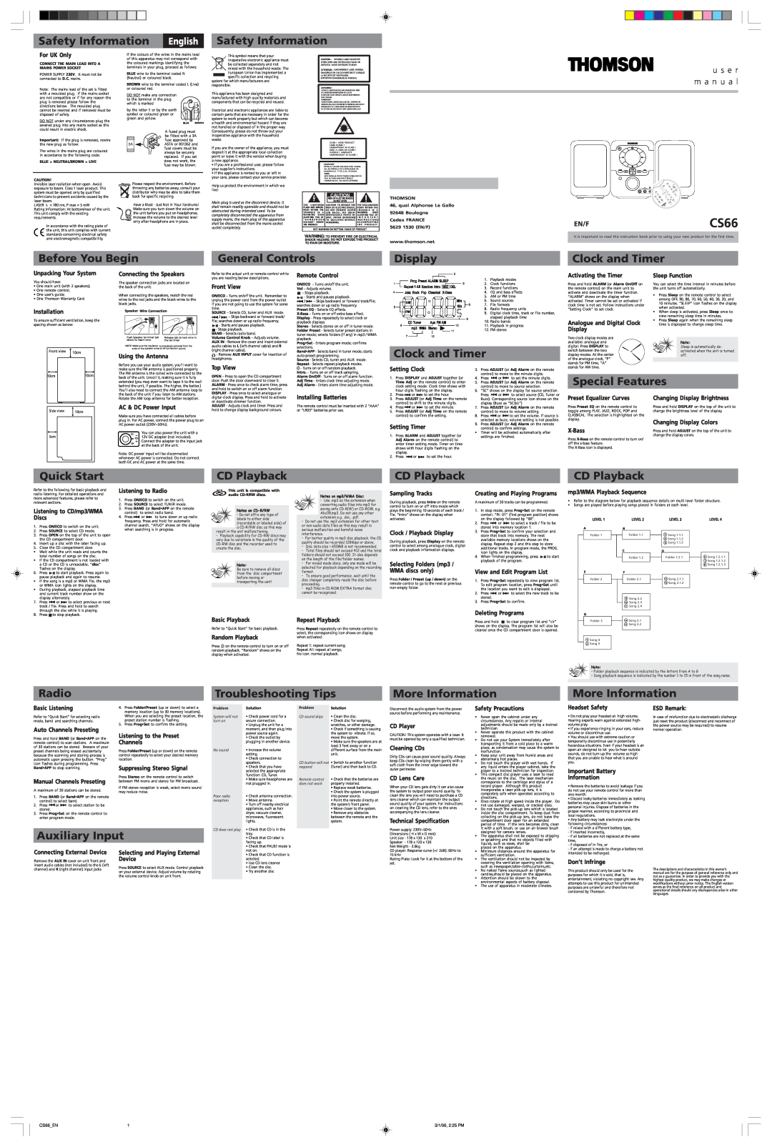 Technicolor - Thomson CS66 user manual 