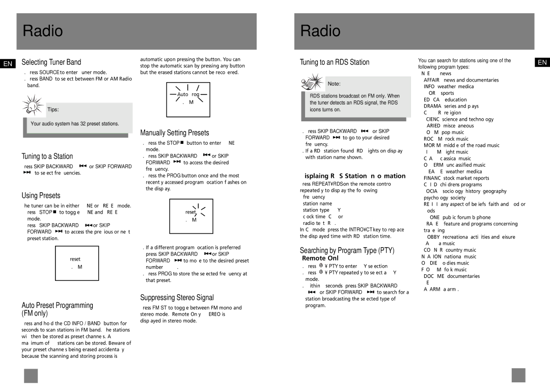 Technicolor - Thomson CS700 user manual Radio 