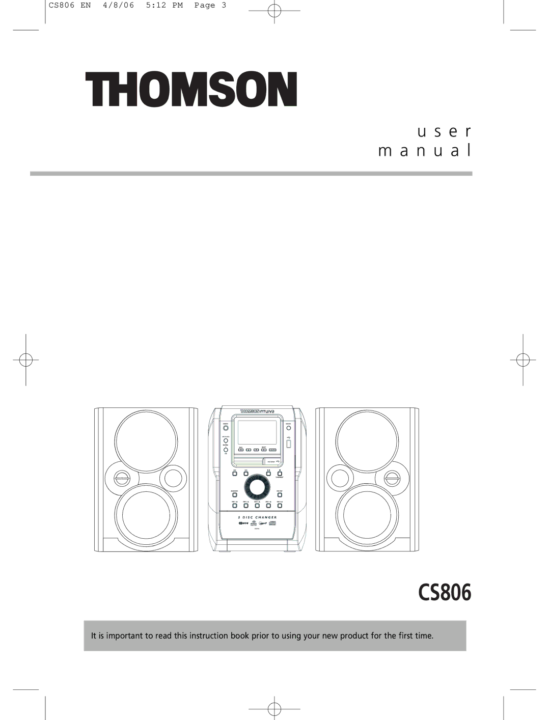 Technicolor - Thomson CS806 user manual 