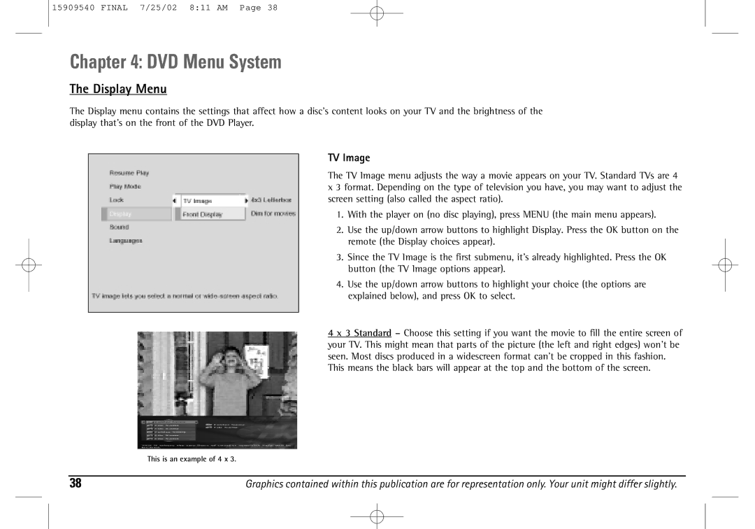 Technicolor - Thomson DGE505N manual Display Menu, TV Image 