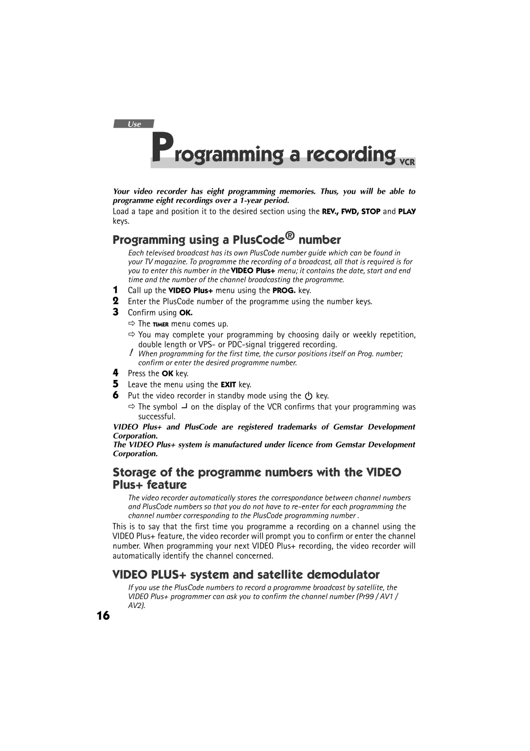 Technicolor - Thomson DTH 6000 manual Programming a recording VCR, Programming using a PlusCode number 