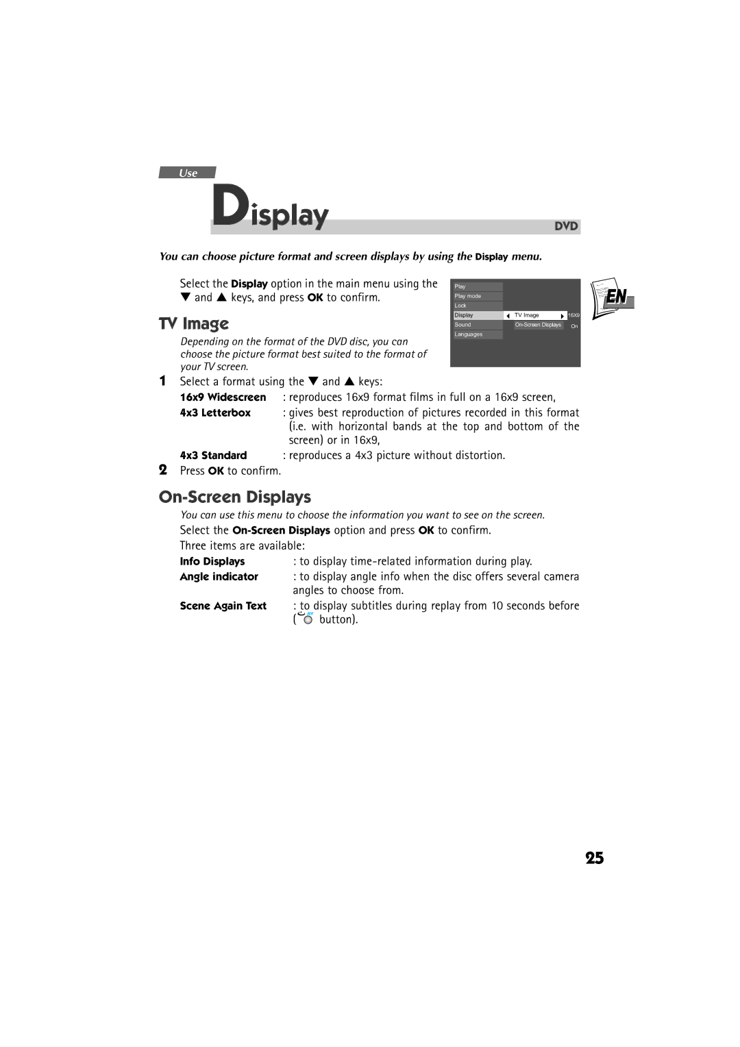 Technicolor - Thomson DTH 6000 manual TV Image, On-Screen Displays 