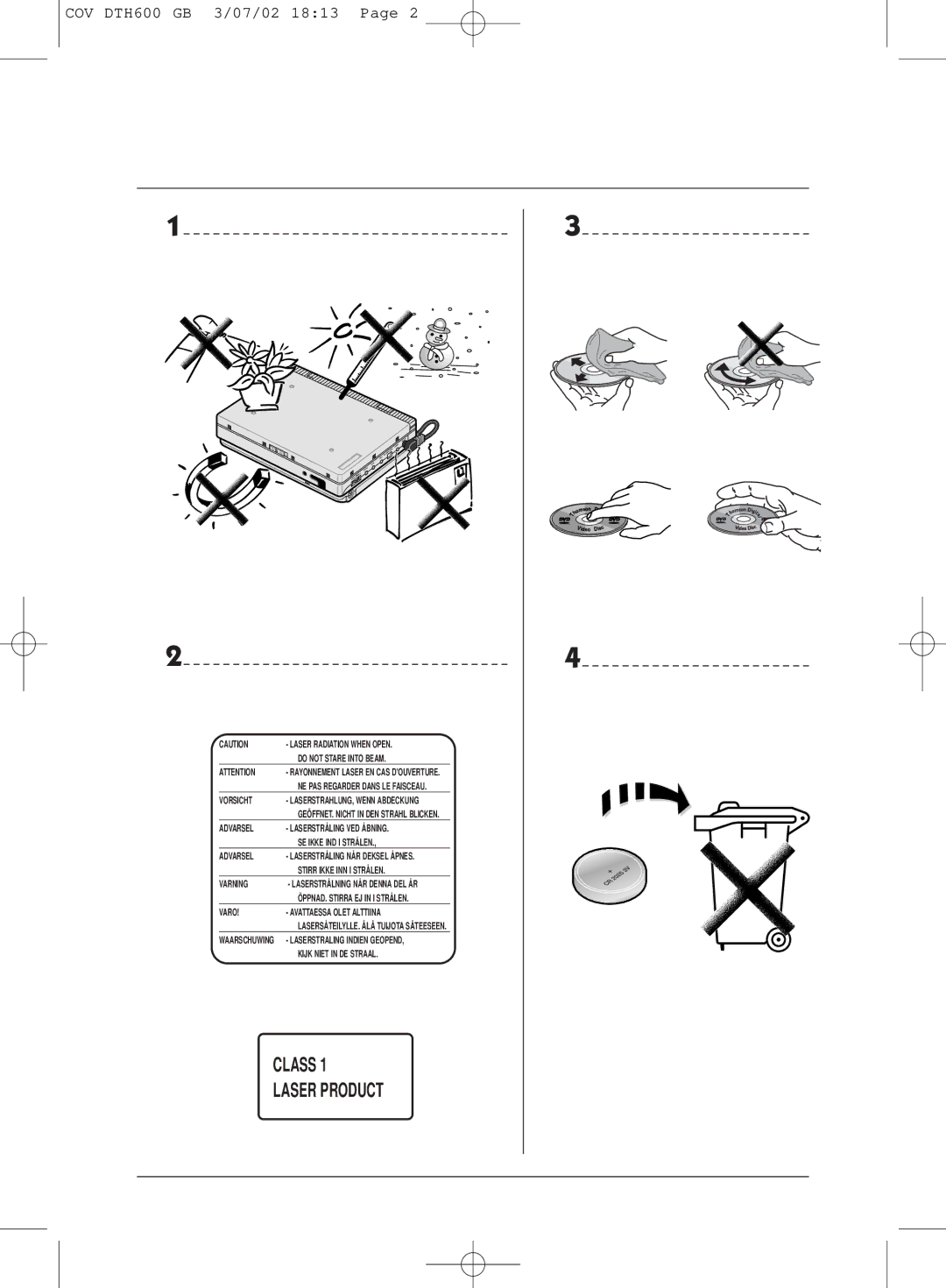 Technicolor - Thomson DTH600 user manual Class Laser Product 