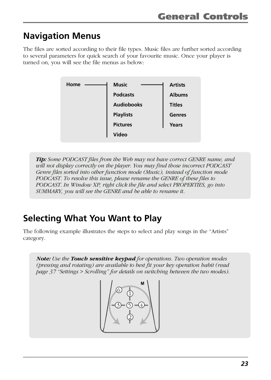 Technicolor - Thomson EH308 user manual Navigation Menus, Selecting What You Want to Play 