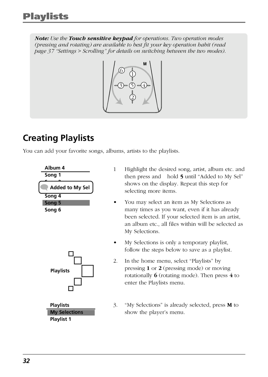 Technicolor - Thomson EH308 user manual Creating Playlists 