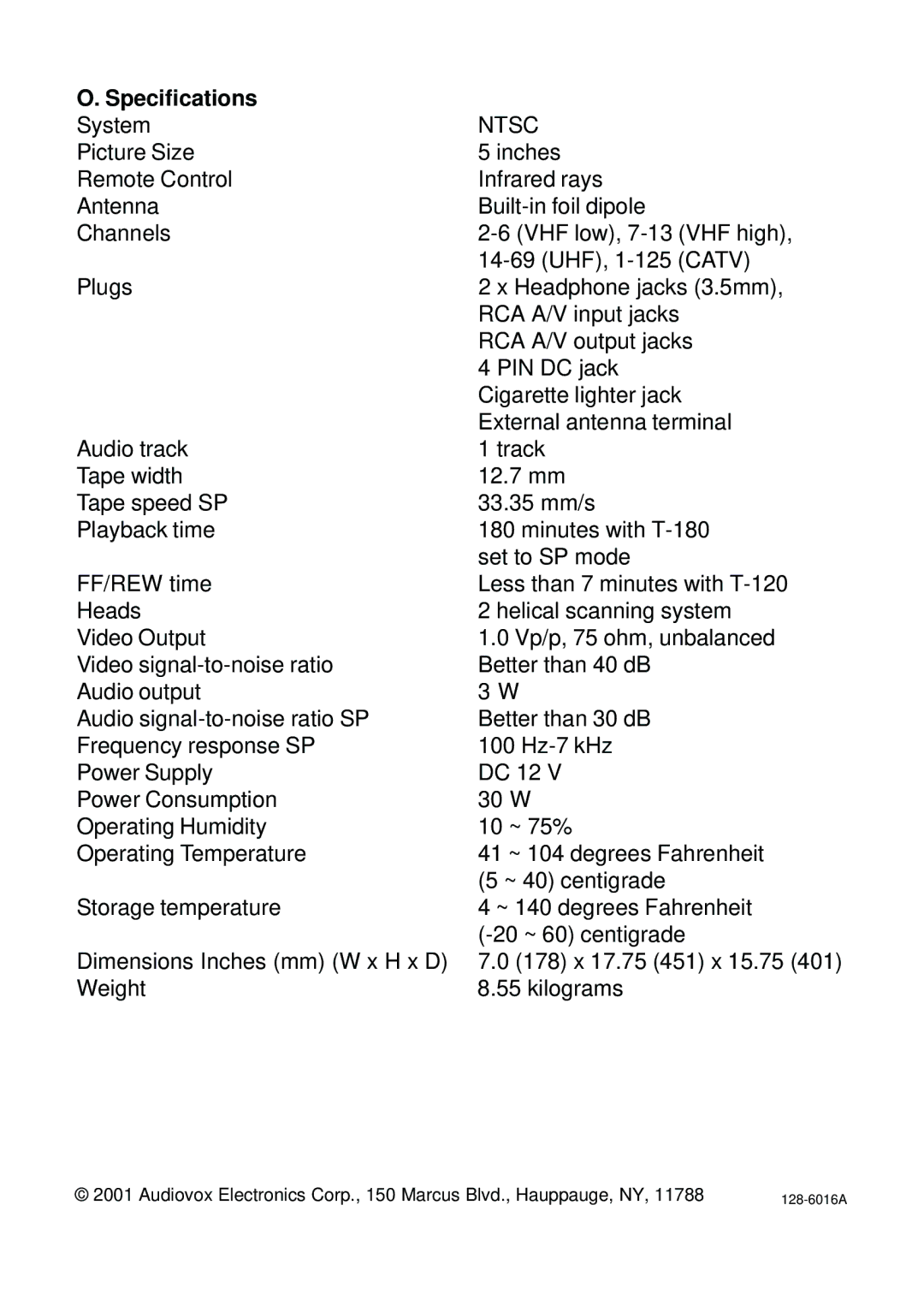 Technicolor - Thomson EZCRG owner manual Specifications System, Ntsc 