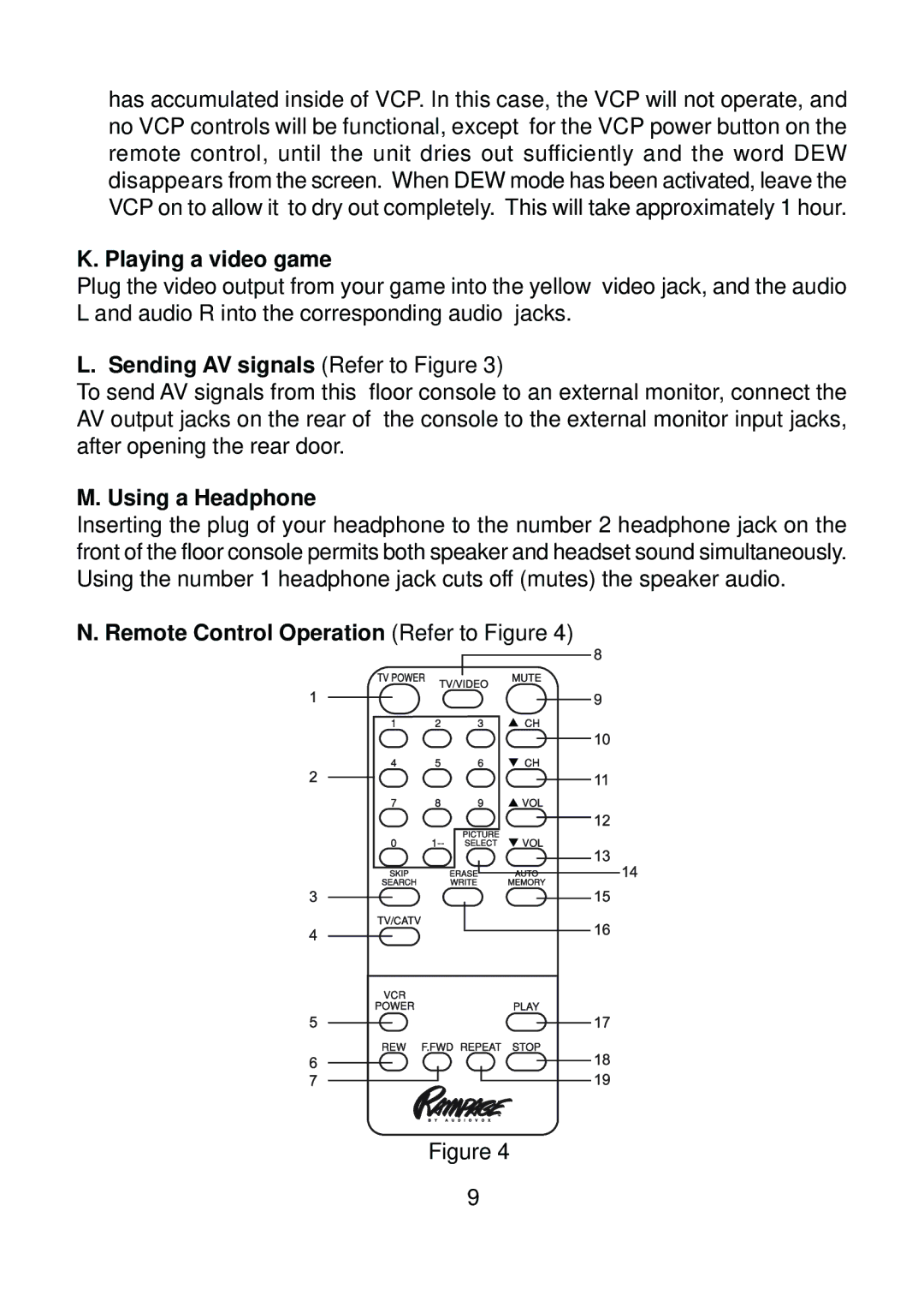 Technicolor - Thomson EZCRG owner manual Playing a video game, Sending AV signals Refer to Figure, Using a Headphone 