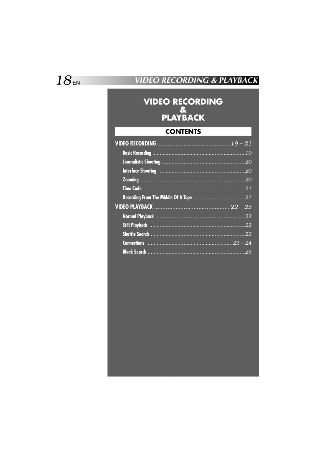 Technicolor - Thomson HP 270 user manual 18 EN, Video Recording Playback 