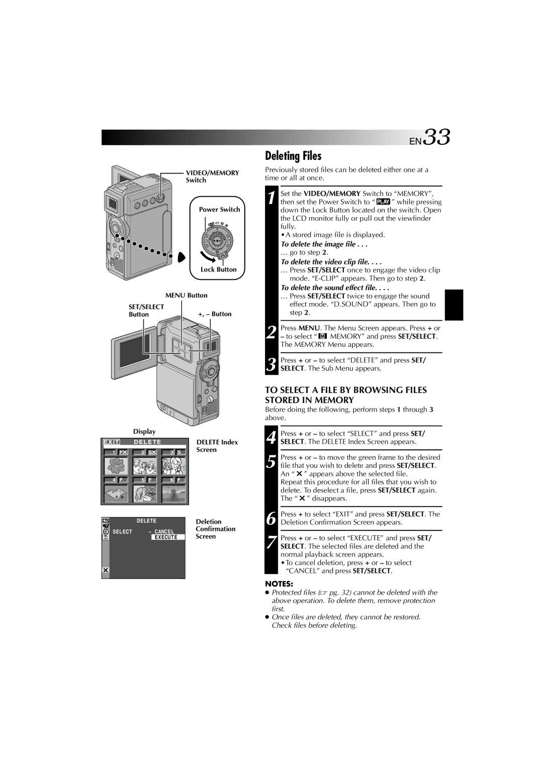 Technicolor - Thomson HP 270 Deleting Files, To Select a File by Browsing Files Stored in Memory, To delete the image file 