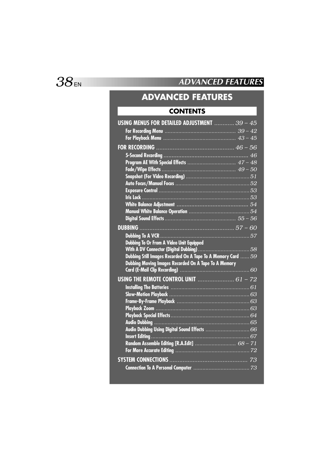 Technicolor - Thomson HP 270 user manual 38 EN, Advanced Features 