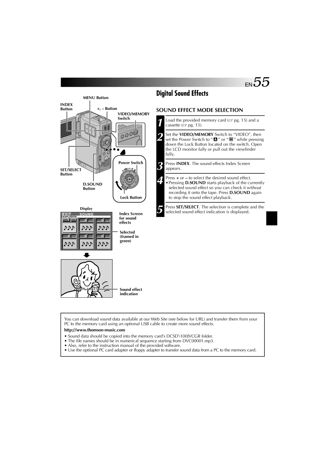 Technicolor - Thomson HP 270 user manual Digital Sound Effects, Sound Effect Mode Selection 