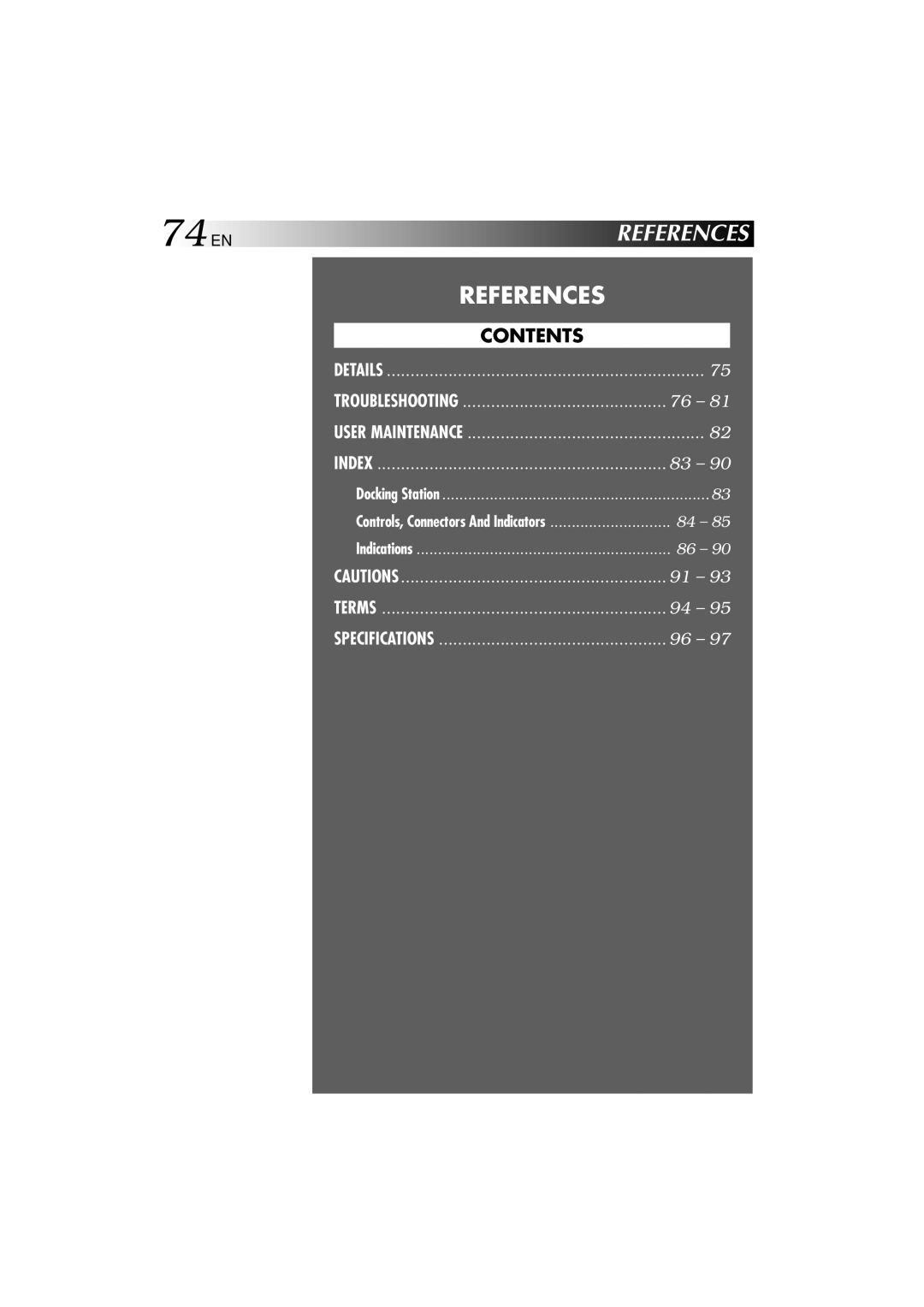 Technicolor - Thomson HP 270 user manual 74 EN, References 