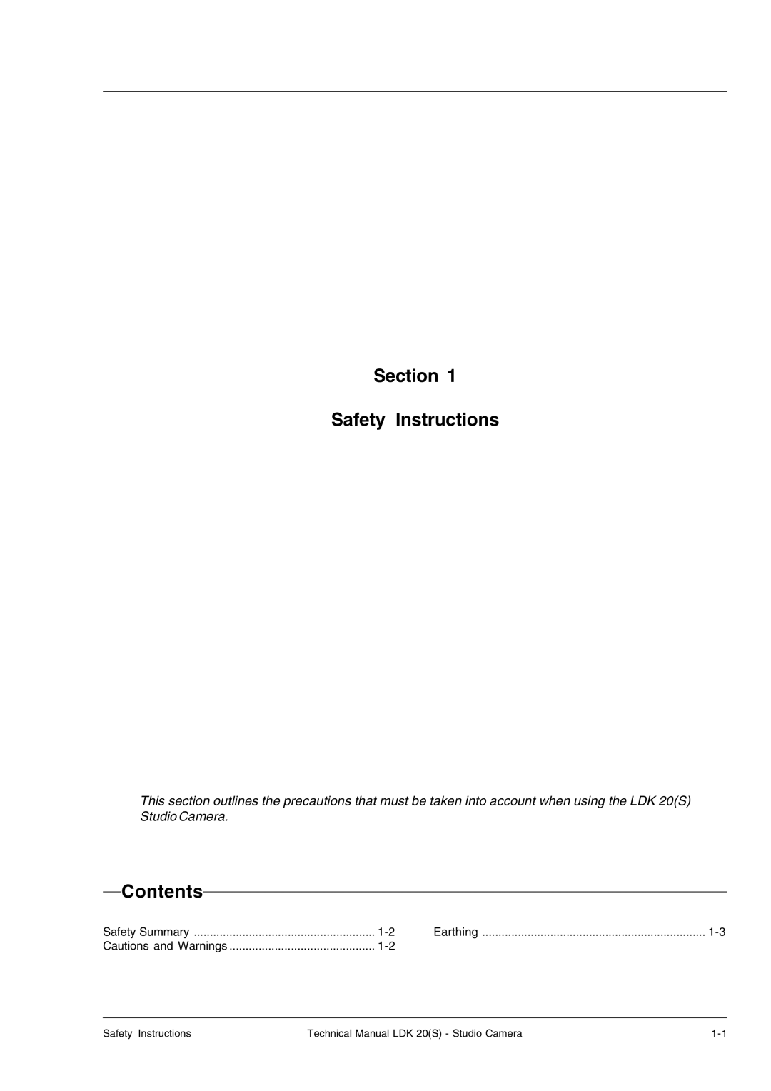 Technicolor - Thomson LDK 20(S) technical manual Section Safety Instructions 