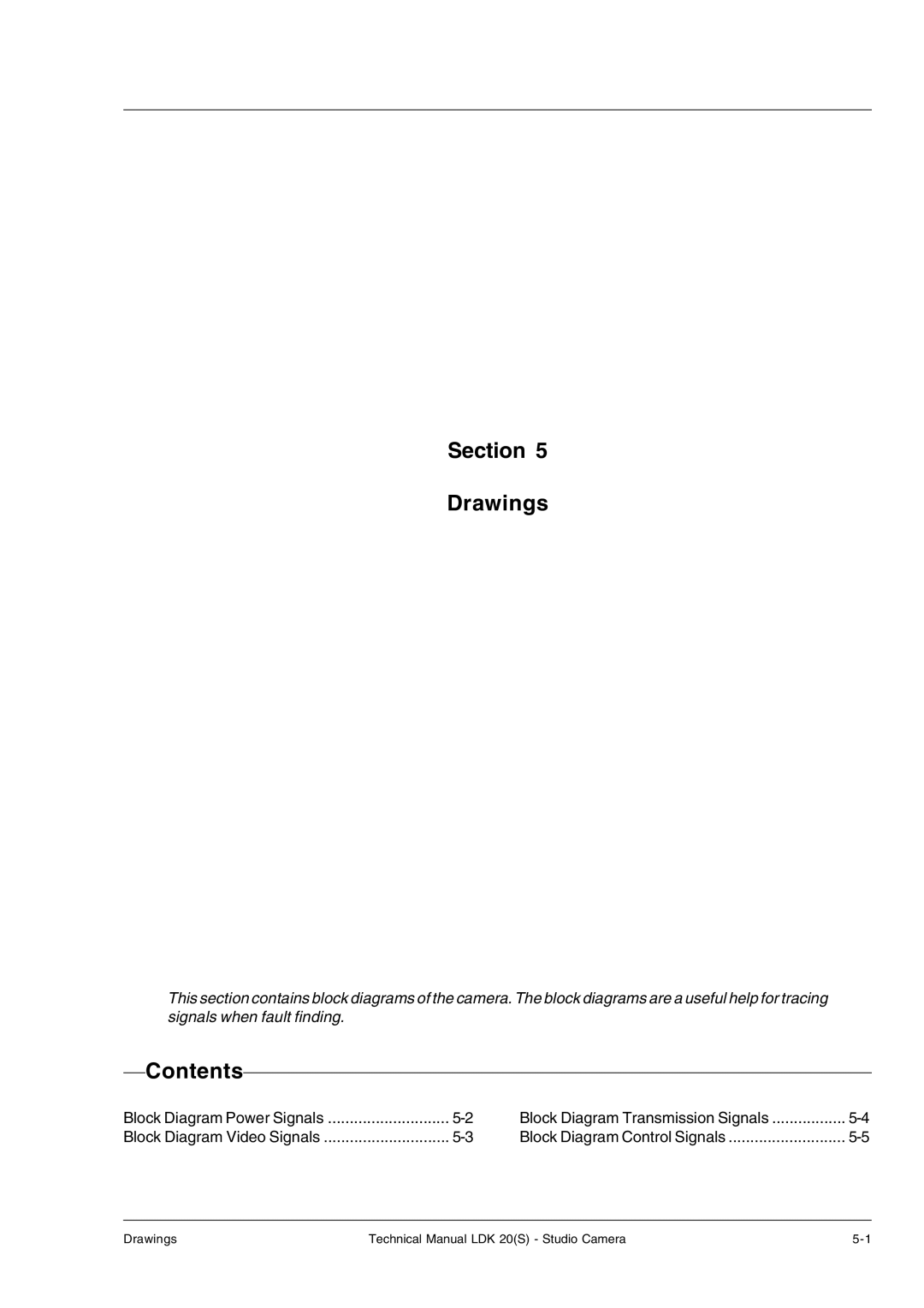 Technicolor - Thomson LDK 20(S) technical manual Section Drawings, Contents 