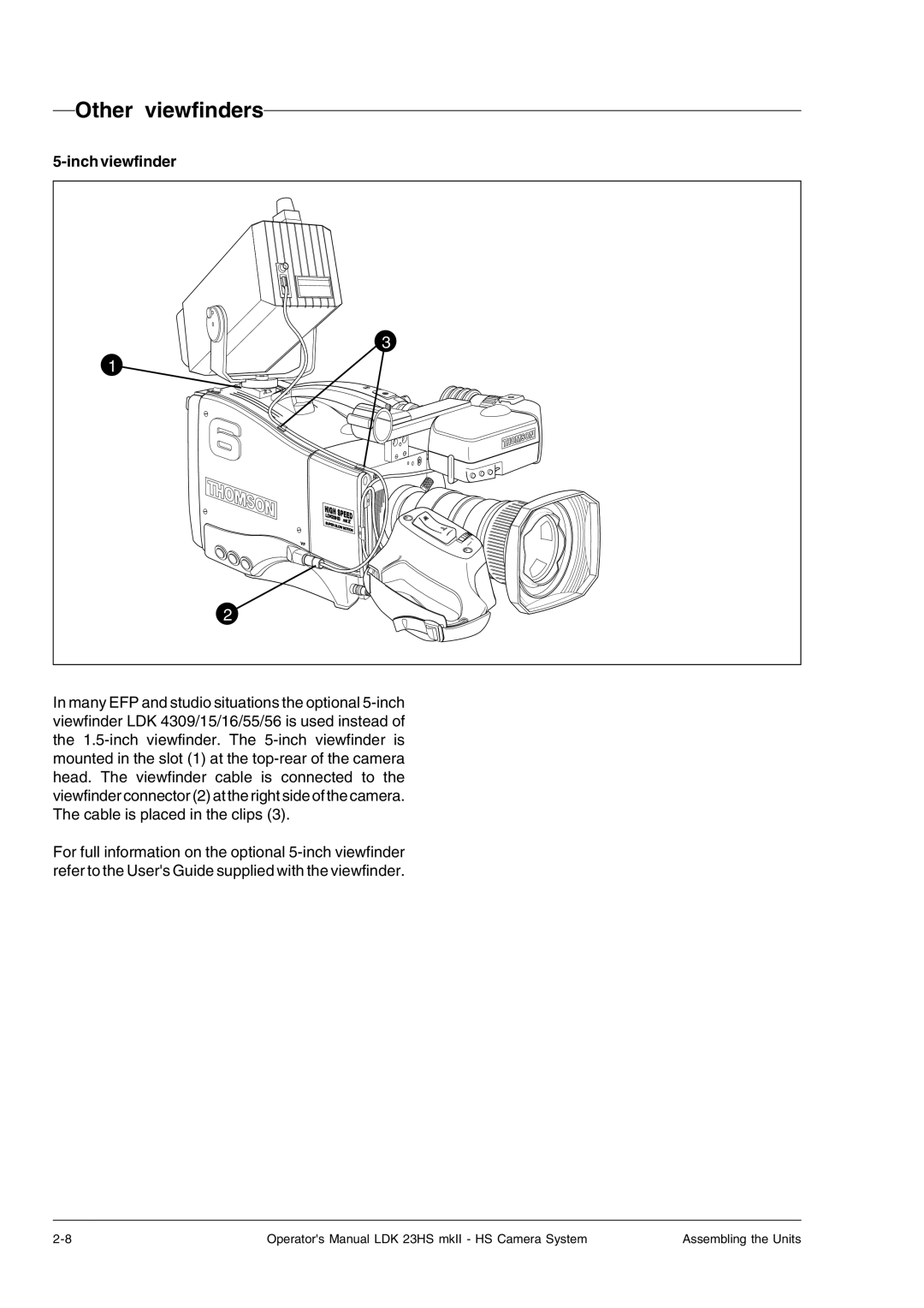 Technicolor - Thomson mkiiLDK 23hs, LDK 23HS, LDK 23HS MKII manual Other viewfinders, Inch viewfinder 