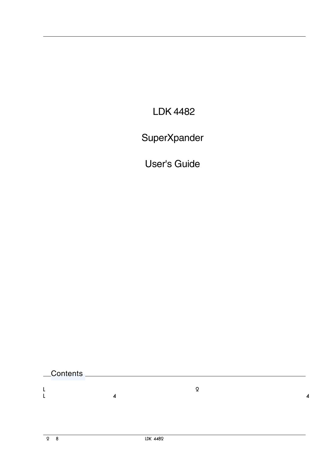 Technicolor - Thomson LDK 4482 manual LDK SuperXpander Users Guide, Contents 