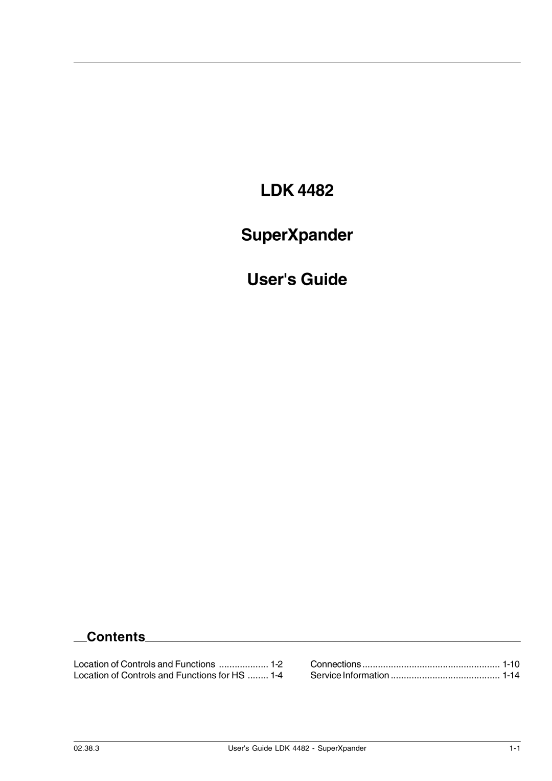 Technicolor - Thomson LDK 4482 manual LDK SuperXpander Users Guide, Contents 
