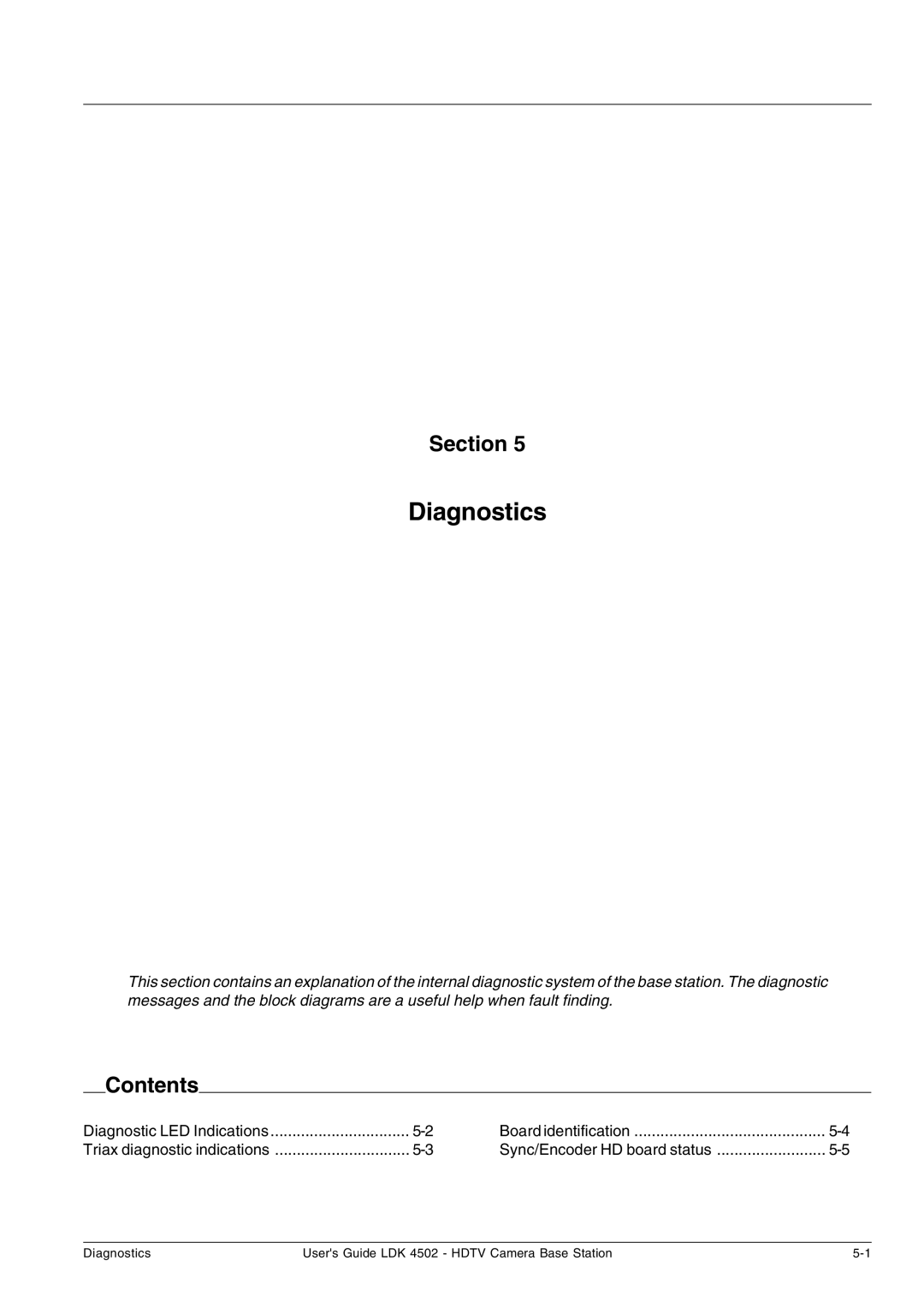 Technicolor - Thomson LDK 4502 manual Diagnostics, Section 