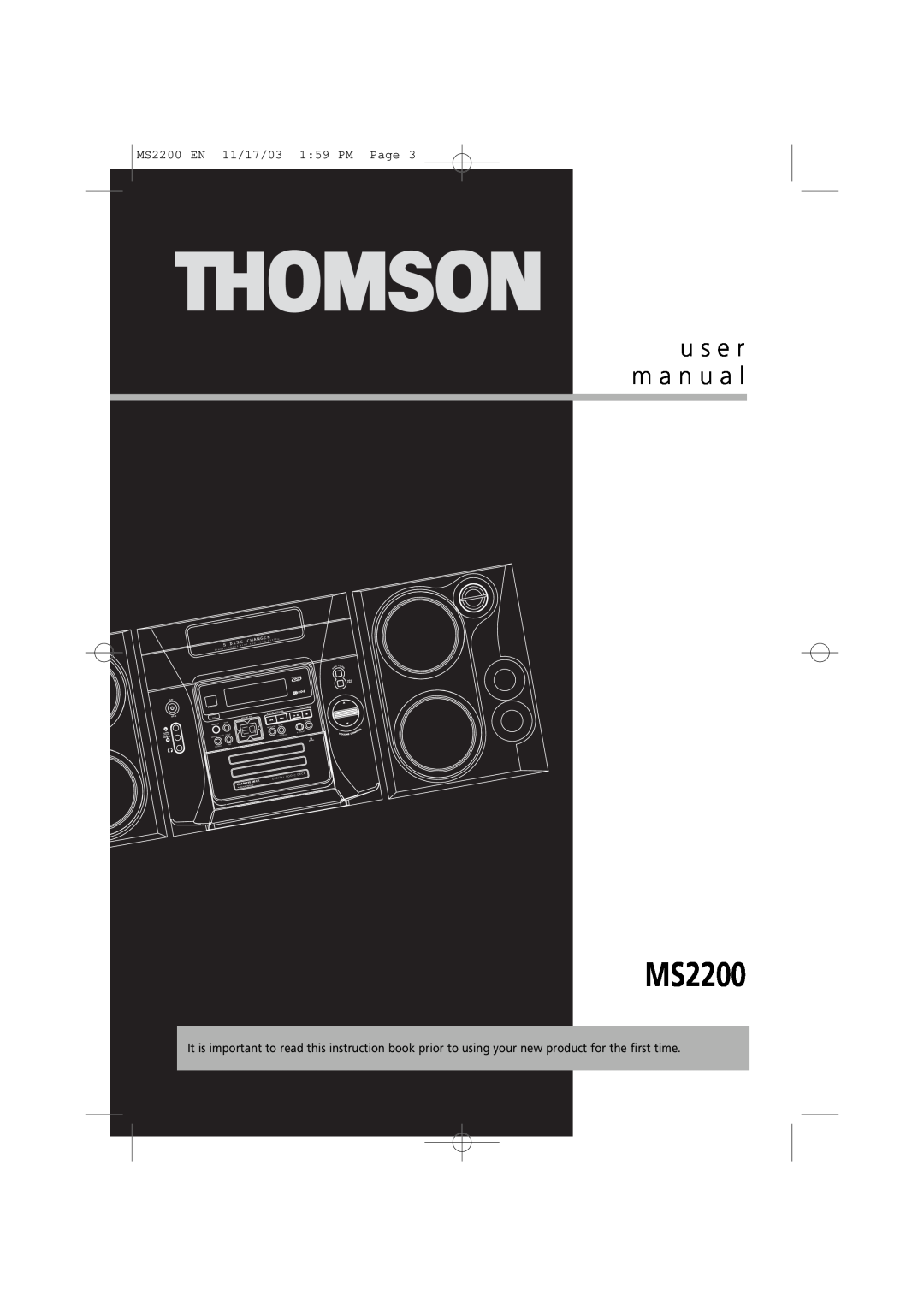 Technicolor - Thomson u s e r m a n u a l, MS2200 EN 11/17/03 1 59 PM Page, L Log, Ic Dec, Digita, Cassette Deck, N Clo 