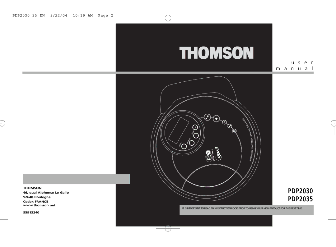 Technicolor - Thomson manual PDP2030 PDP2035 