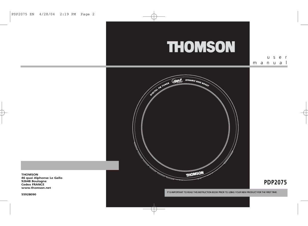 Technicolor - Thomson PDP2075 manual 