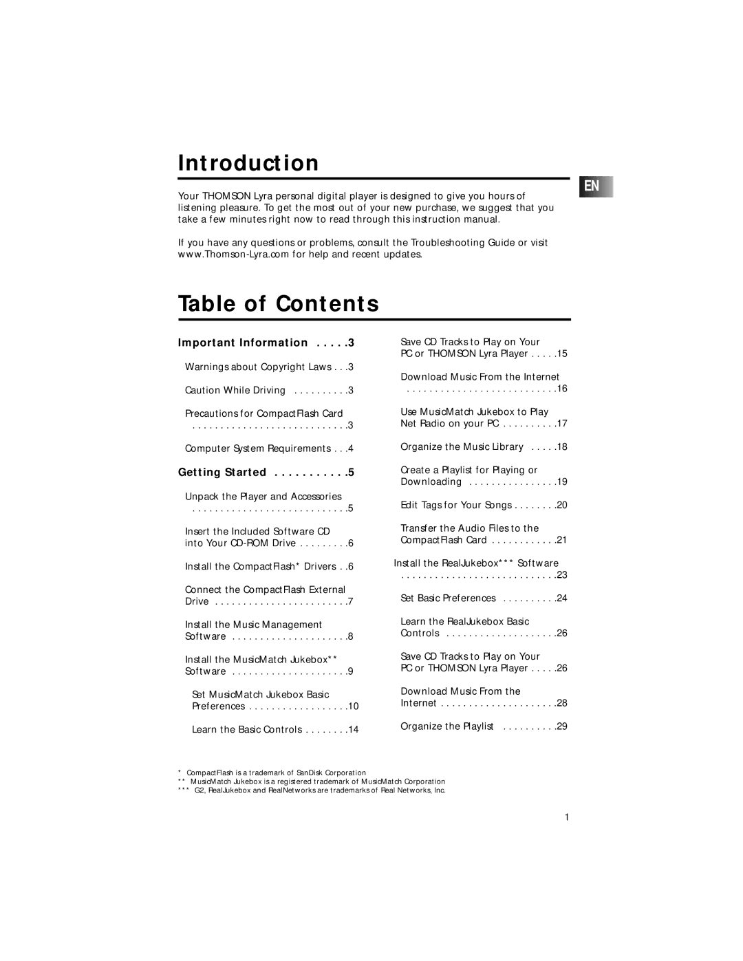 Technicolor - Thomson PDP2211 manual Introduction Table of Contents 