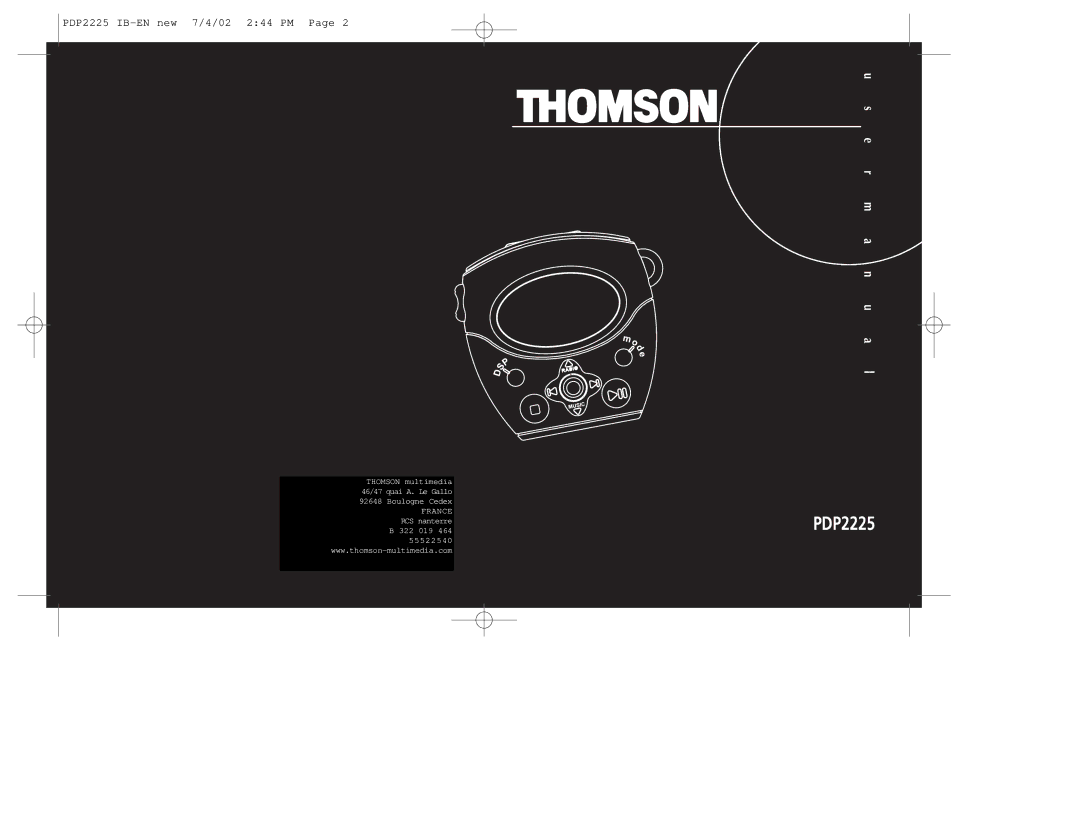 Technicolor - Thomson PDP2225 manual 