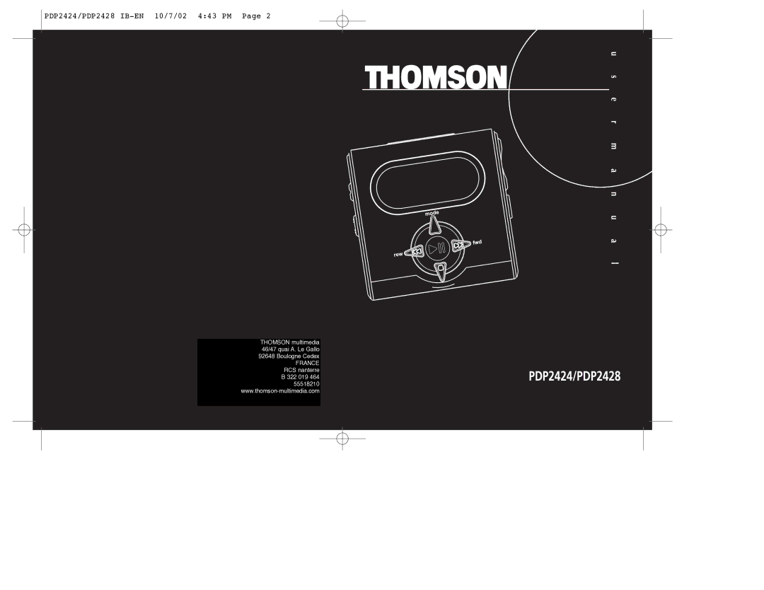 Technicolor - Thomson manual PDP2424/PDP2428 