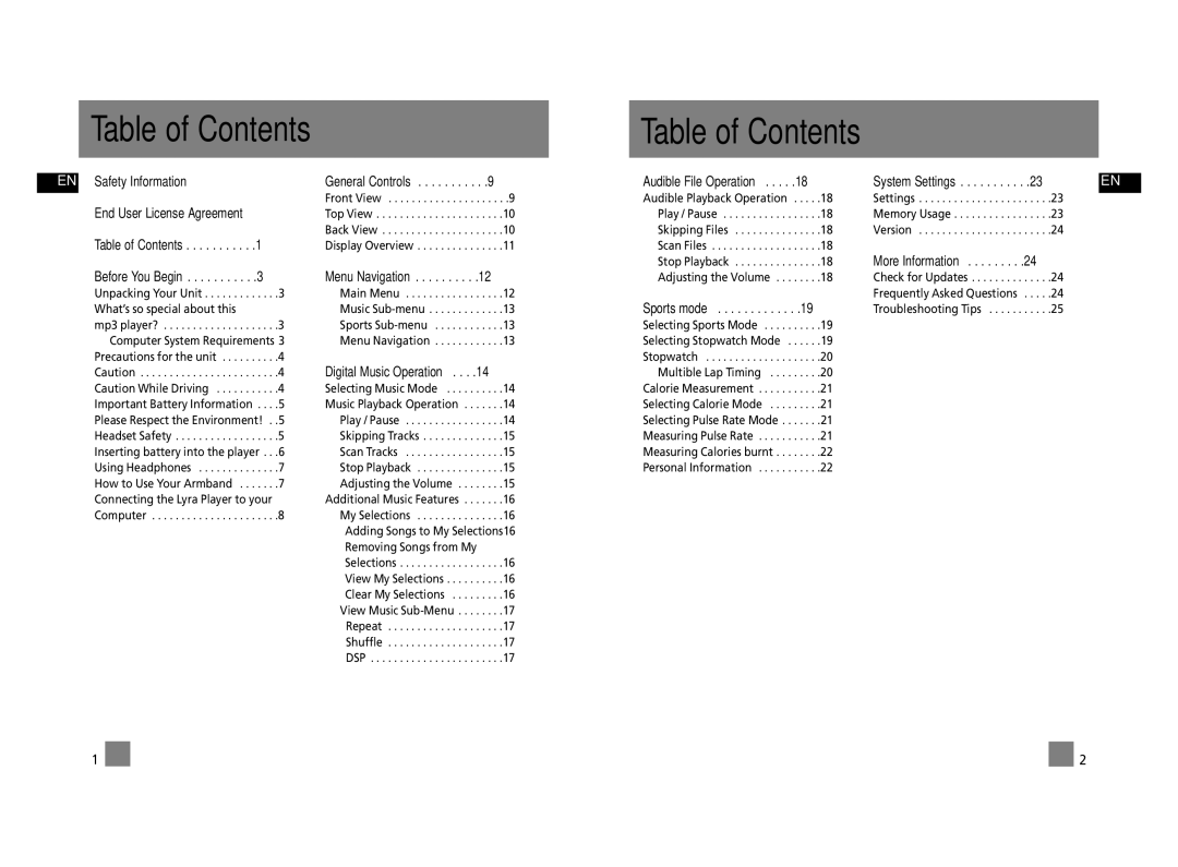 Technicolor - Thomson PDP2656S user manual Table of Contents 