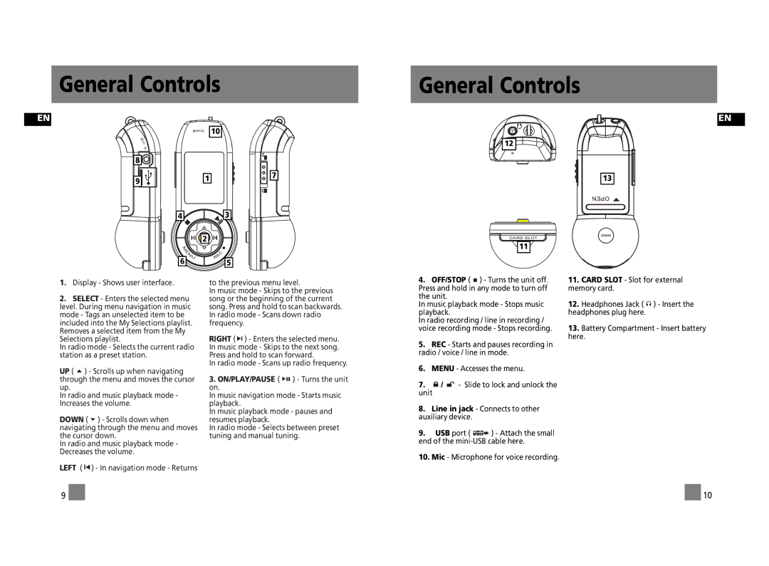 Technicolor - Thomson PDP27G1X, PDP2756X, PDP2762X user manual General Controls 