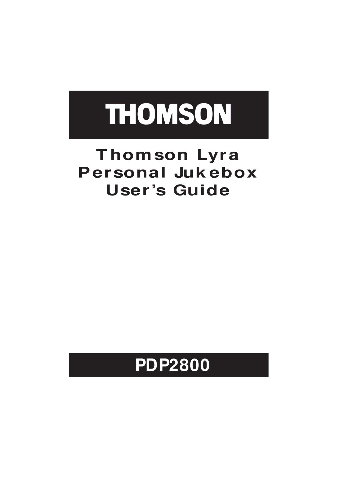 Technicolor - Thomson PDP2800 manual 