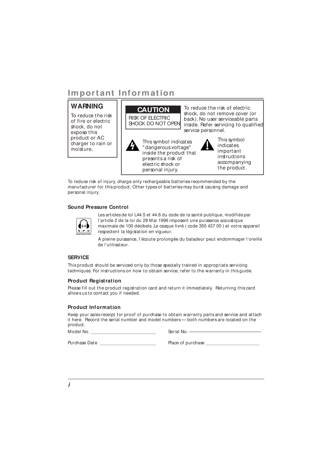 Technicolor - Thomson PDP2800 manual Important Information 