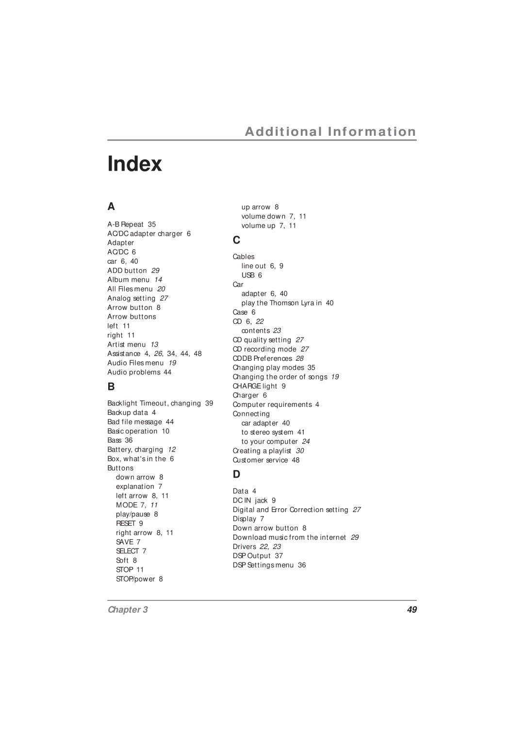 Technicolor - Thomson PDP2800 manual Index 