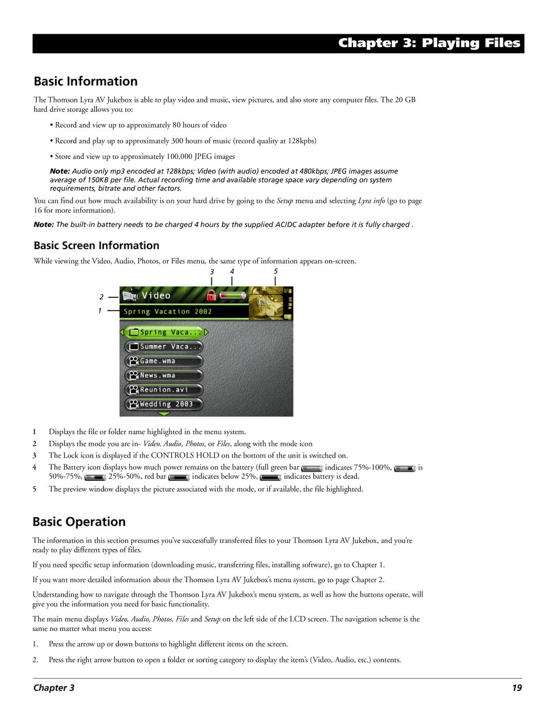 Technicolor - Thomson PDP2860 manual Basic Information, Basic Operation, Basic Screen Information 