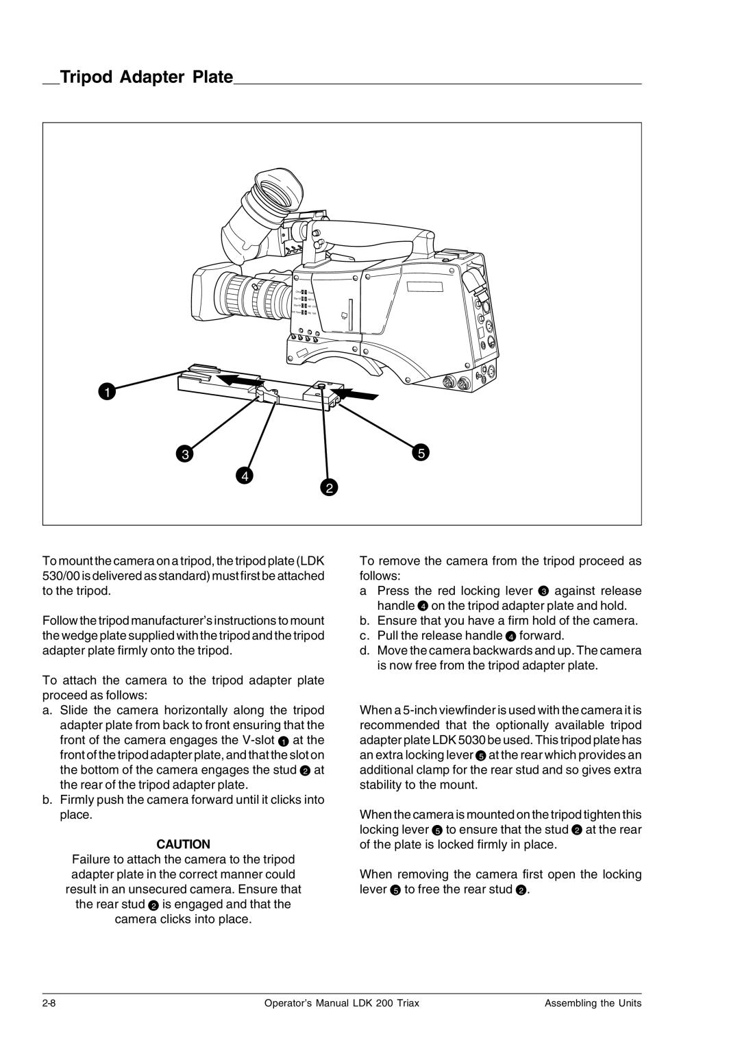 Technicolor - Thomson RP5430 manual Tripod Adapter Plate 