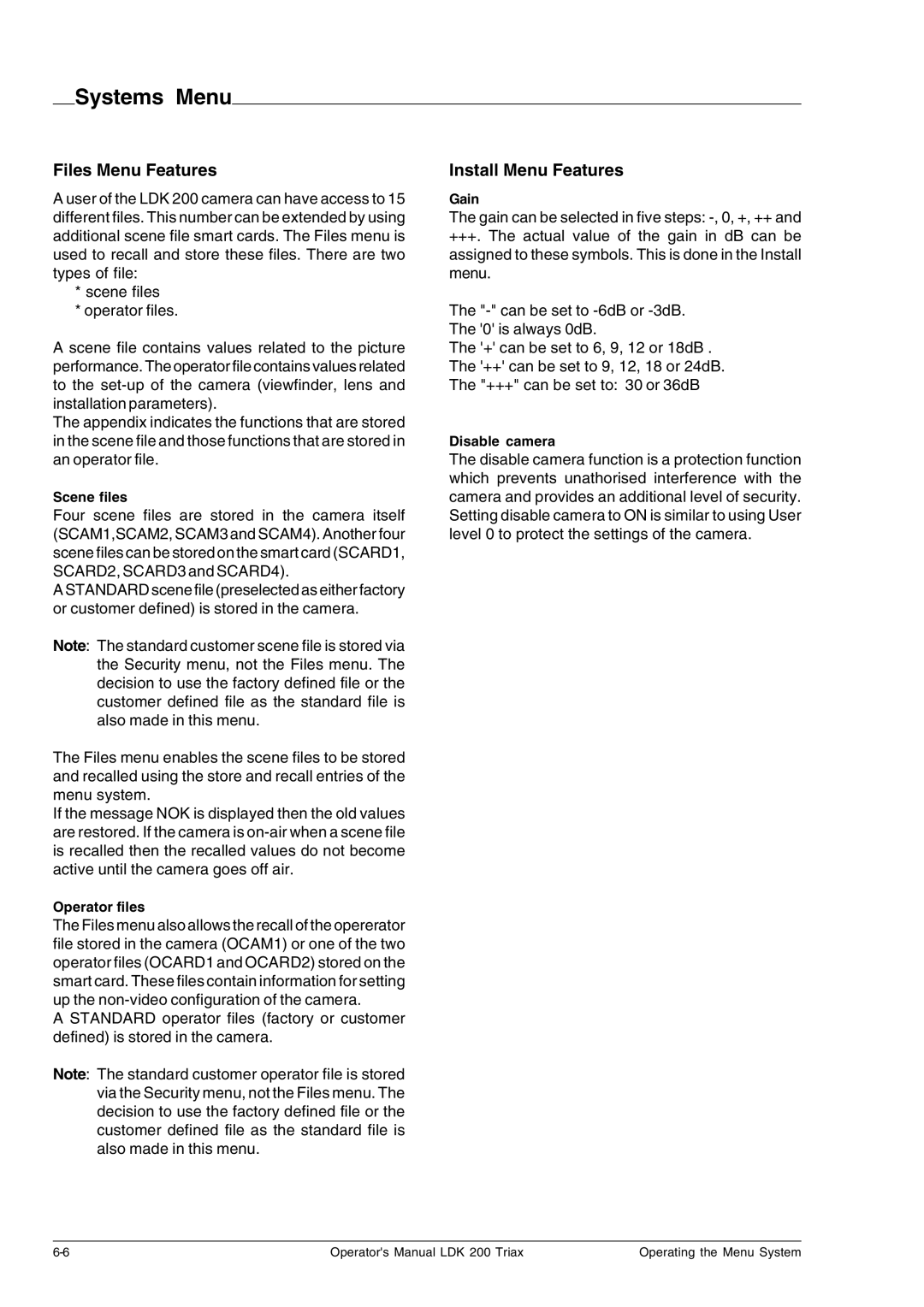 Technicolor - Thomson RP5430 manual Files Menu Features, Install Menu Features 